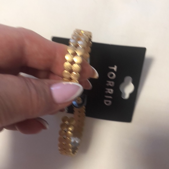 Torrid Hammered Gold Hoops - Picture 6 of 6